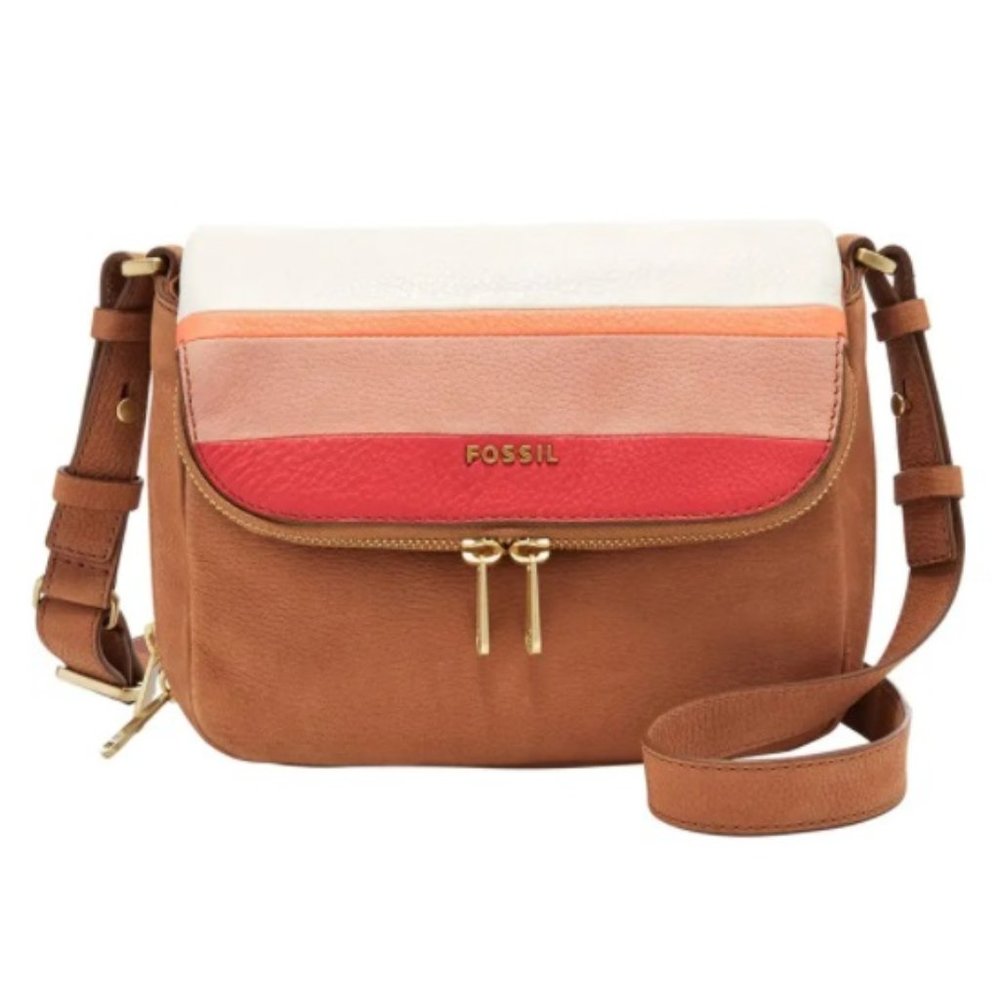 Fossil "Preston" Leather Flap Shoulder Bag